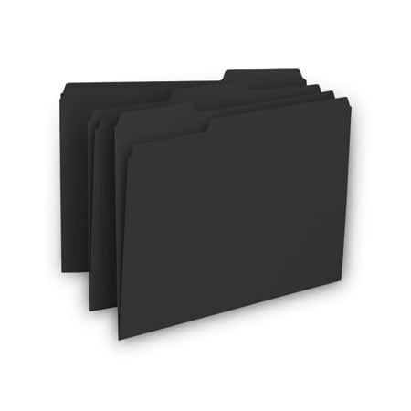 Smead INTERIOR FILE FOLDERS, 1/3-CUT TABS, LETTER SIZE, BLACK/GRAY, 100PK 10243
